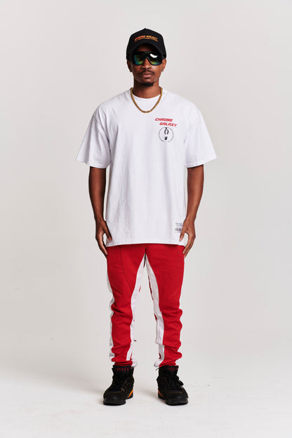 TARGET PIERCED BY LOVE OVERSIZED SHORT SLEEVE T-SHIRT WHITE
