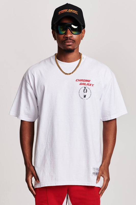 TARGET PIERCED BY LOVE OVERSIZED SHORT SLEEVE T-SHIRT WHITE