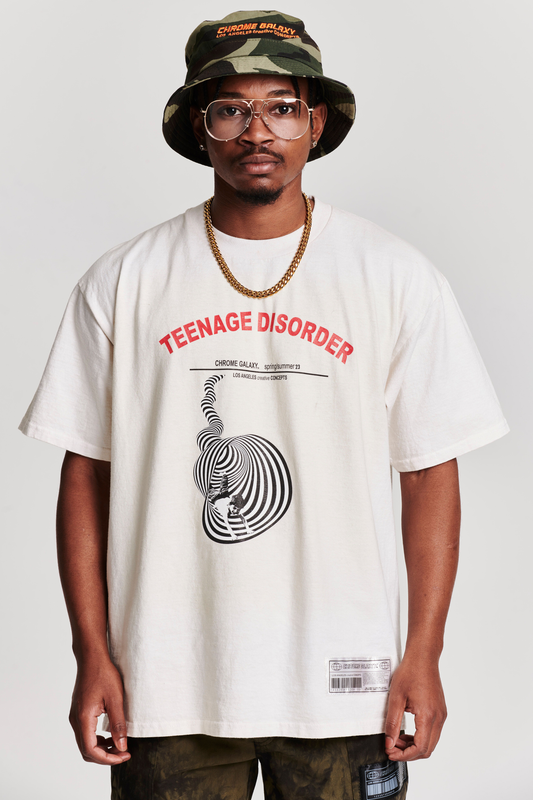 TEENAGE DISORDER OVERSIZED SHORT SLEEVE T-SHIRT CREME