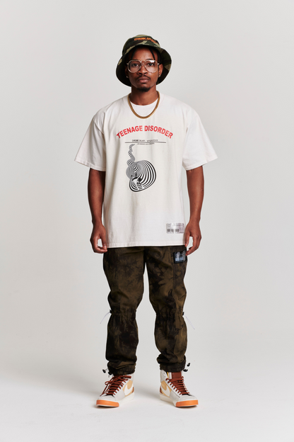 TEENAGE DISORDER OVERSIZED SHORT SLEEVE T-SHIRT CREME