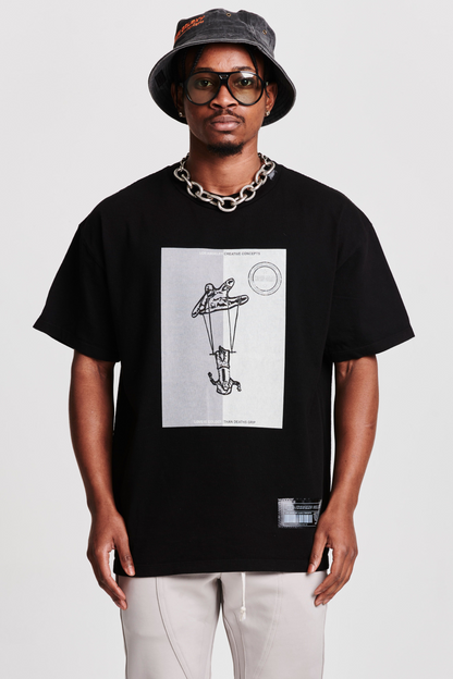 TRAPEZE ACROBAT SHORT SLEEVE TEE BLACK